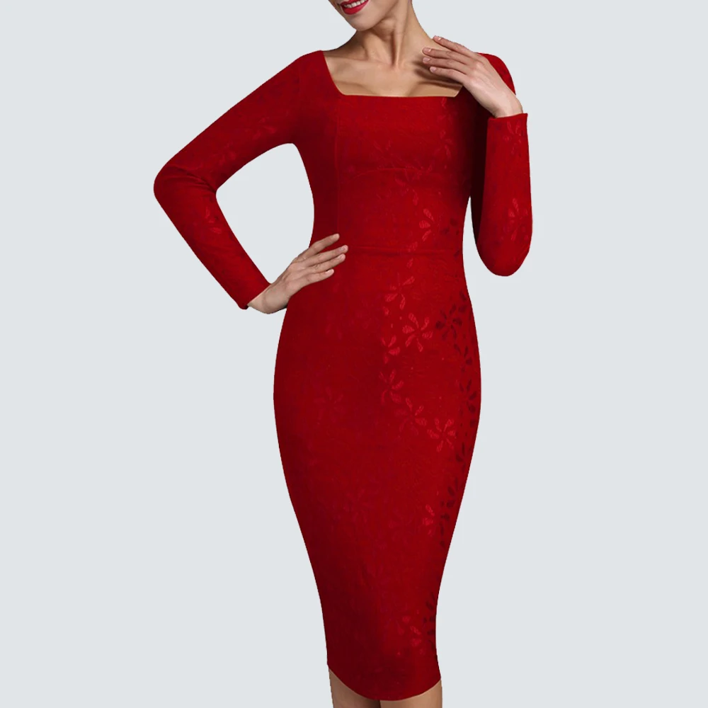 Женский сексуальный длинный рукав оболочка Тонкий облегающий силуэт вечерние