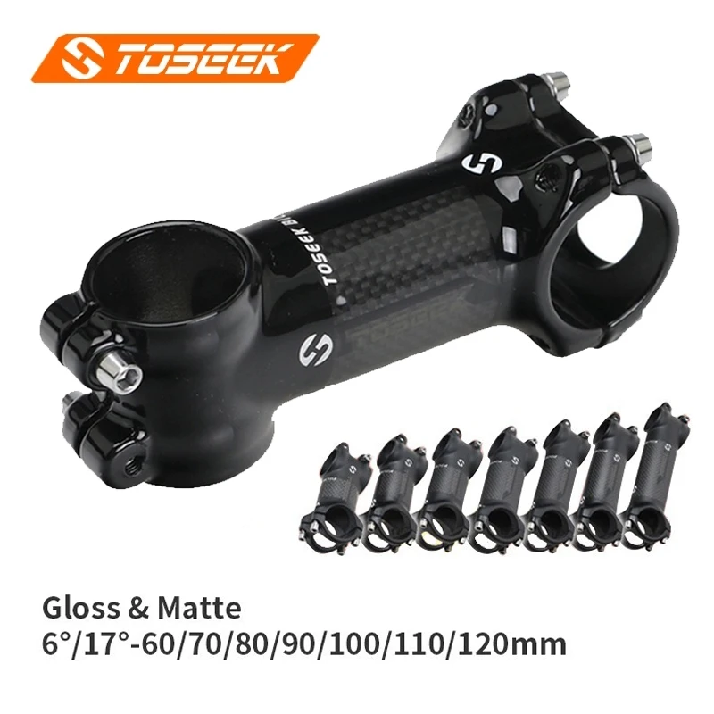 

Вынос руля велосипеда TOSEEK, из углерода велосипед Stem, 6/17 градусов, матовый/глянцевый, 3K, 31,8 мм