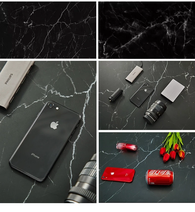 

Photo 58x86cm PVC Double Sided 80 Color Photo Marble Texture Printing Waterproof Food Background