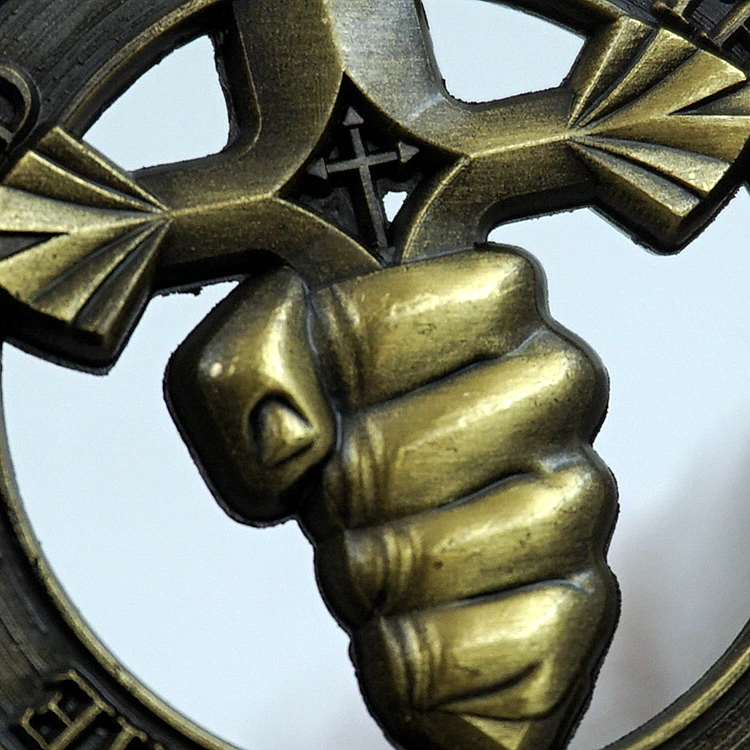 Иисус Христос Библия Вера крест бронзовая памятная монета святой меч полый