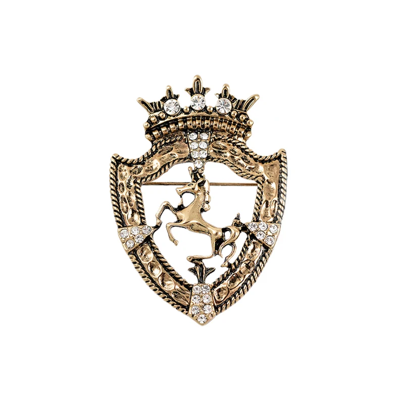 Крест Брош Новые Броши метросексуал значок лошади для пальто щит винтажный