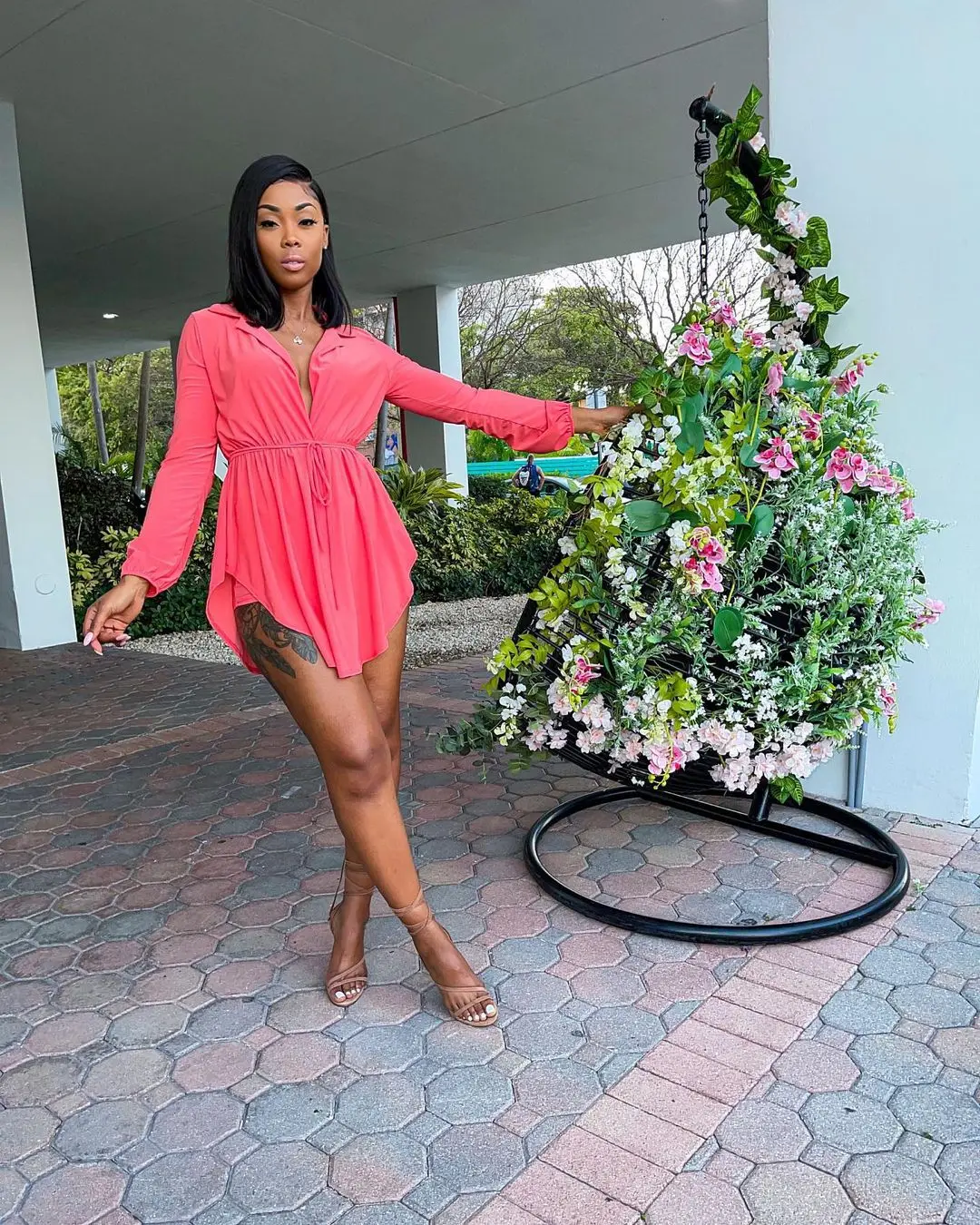 

Ladies Sexy Deep V Neck Irregular Mini Dress Summer Fashion Chiffon Long Sleeve Irregular Mini Dress