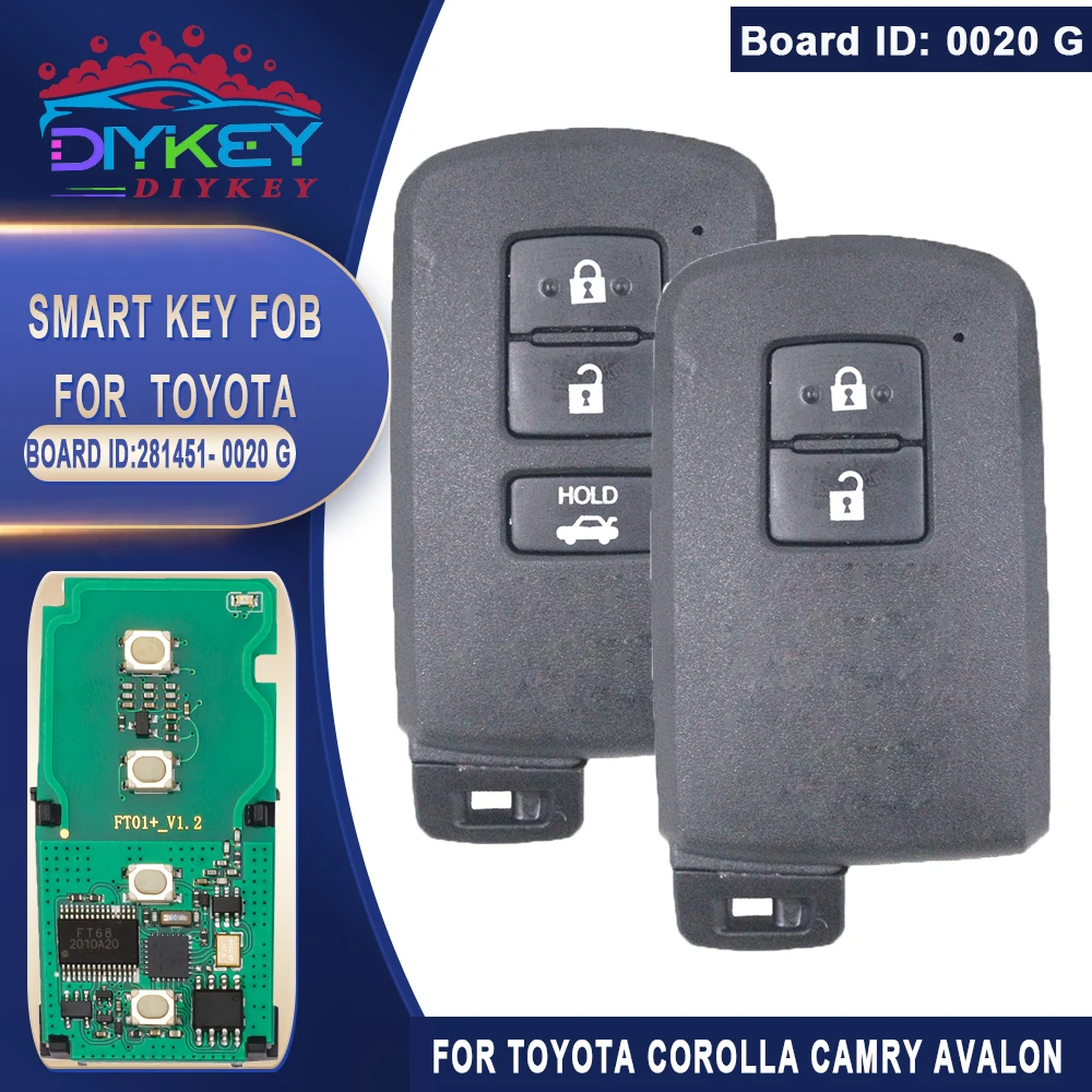 DIYKEY 2/3 кнопки 281451 -0020 HYQ14FBA для 2001 2002 2003 2004-2006 Toyota Corolla Camry Avalon Smart Key Remote 89904-06140