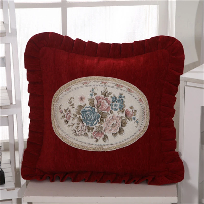 45x45cm/55x55cm European Classical Flower Peony Jacquard Lace Sofa Cushion Cover Throw Pillow Case Decorative | Дом и сад
