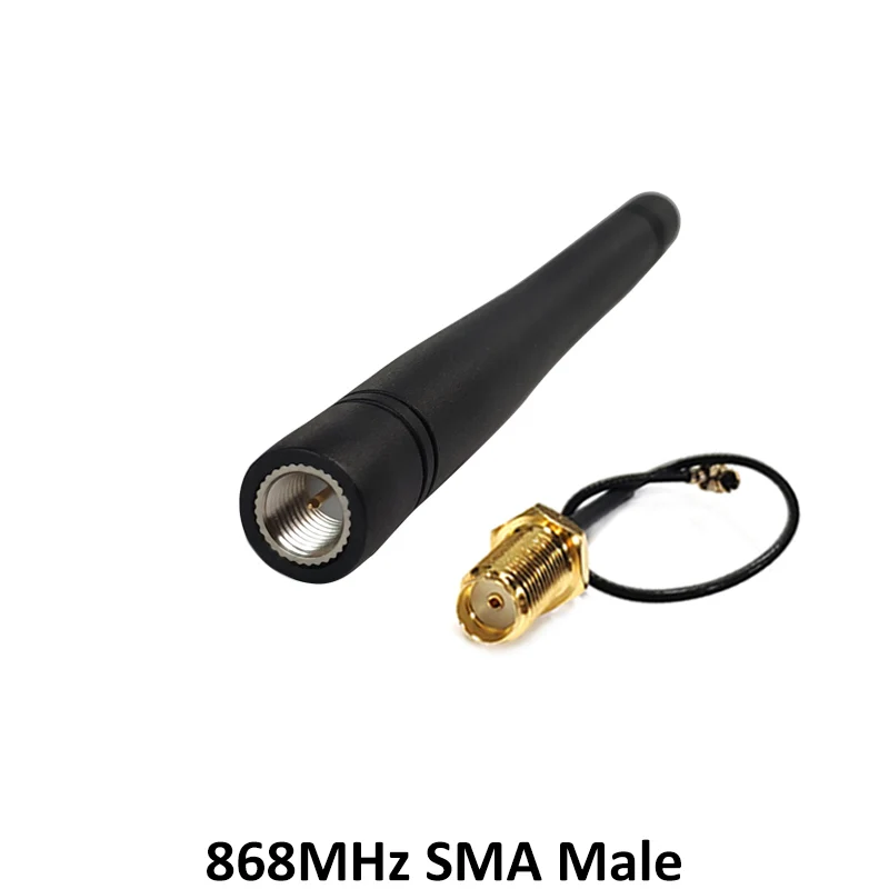 GRANDWISDOM 5pcs 868mhz antenna 3dbi sma male 915mhz lora antene module lorawan ipex 1 SMA female pigtail Extension Cable
