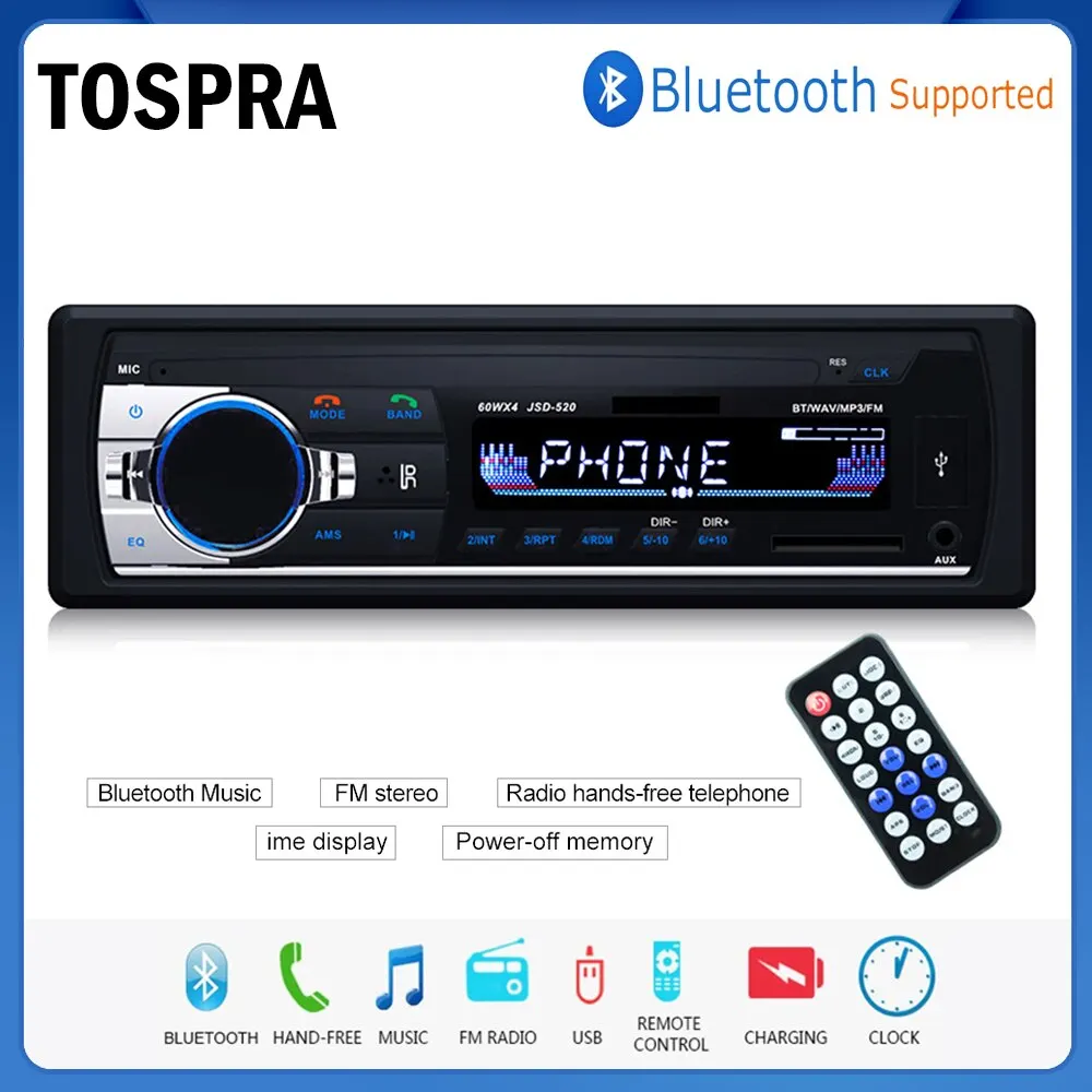 Автомобильный мультимедийный плеер 12 В в 1 Bluetooth Авторадио MP3 музыкальный стерео