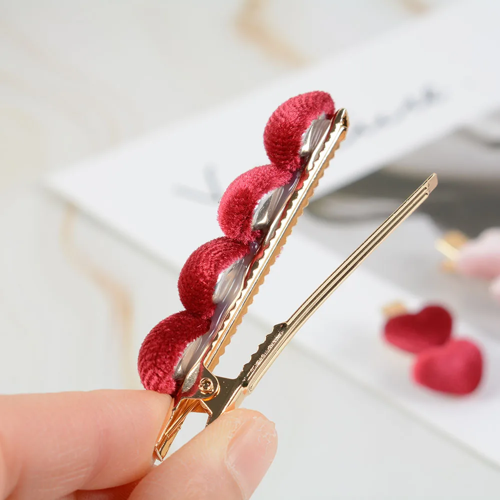 

Hairpin Accessories Side Clip Love Sweet Japanese Velvet