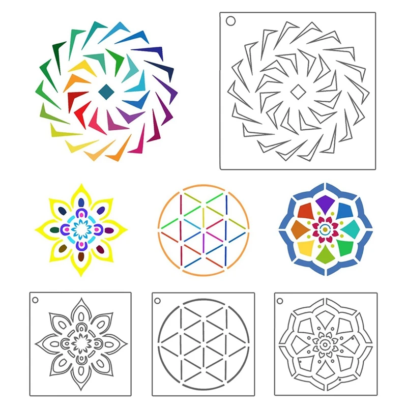 

56 Pack Mandala Dot Painting Templates Stencils Perfect for DIY Rock Painting Art Projects 3.6X3.6 Inch