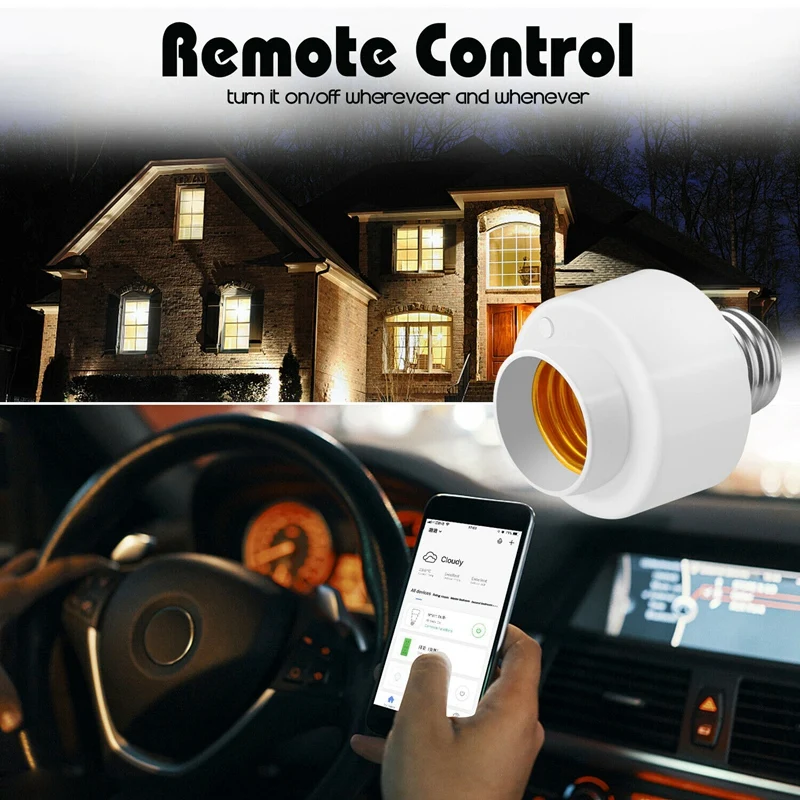 

Hot 4 Pack Tuya Smart Life Wifi Smart Light Bulb Socket Adapter E26 Switch Lamp Base Holder for Amazon Alexa Google Home