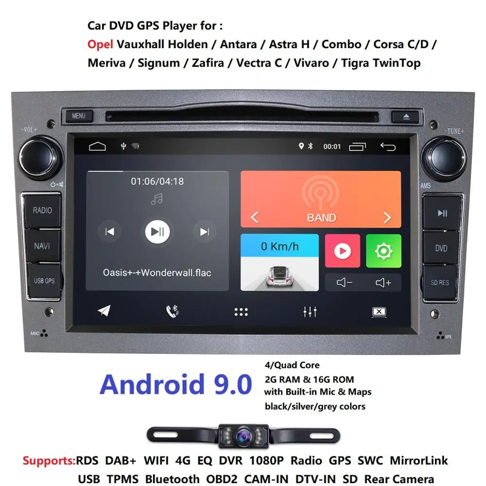 HD 1024*600 четырехъядерный Android 9,0 автомобильный магнитофон gps dvd-плеер для Opel Astra H Vectra Corsa Zafira B C G поддержка OBD2 dab