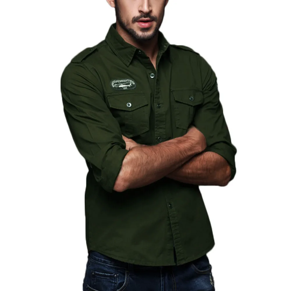 Мужские рубашки модная Осенняя Повседневная приталенная Классическая