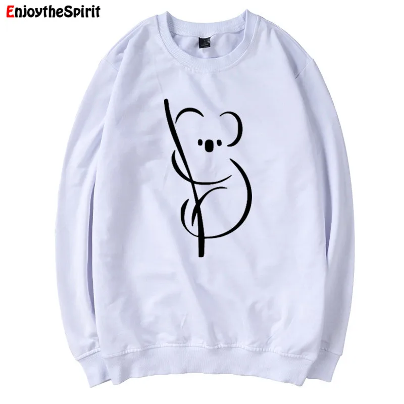 Enjoythespirit Коала на дереве Графический свитер с принтом для женщин белая однотонная