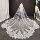Фата свадебная с гребнем, роскошная длинная кружевная в стиле ретро, свадебные аксессуары, 3,5 метра, реальные фотографии