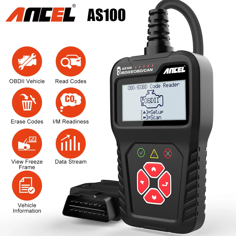 Считыватель кодов Ancel AS100 OBD OBD2 диагностический сканер для автомобильного