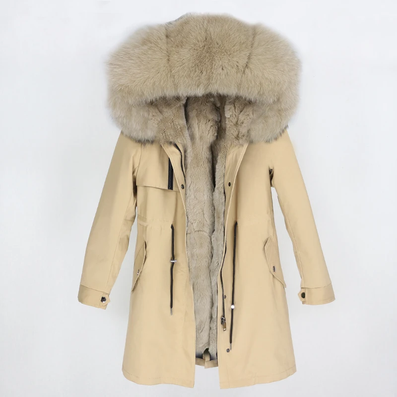 Женская парка с капюшоном OFTBUY теплая лисьим мехом внутри уличная одежда 2020|Шубы и