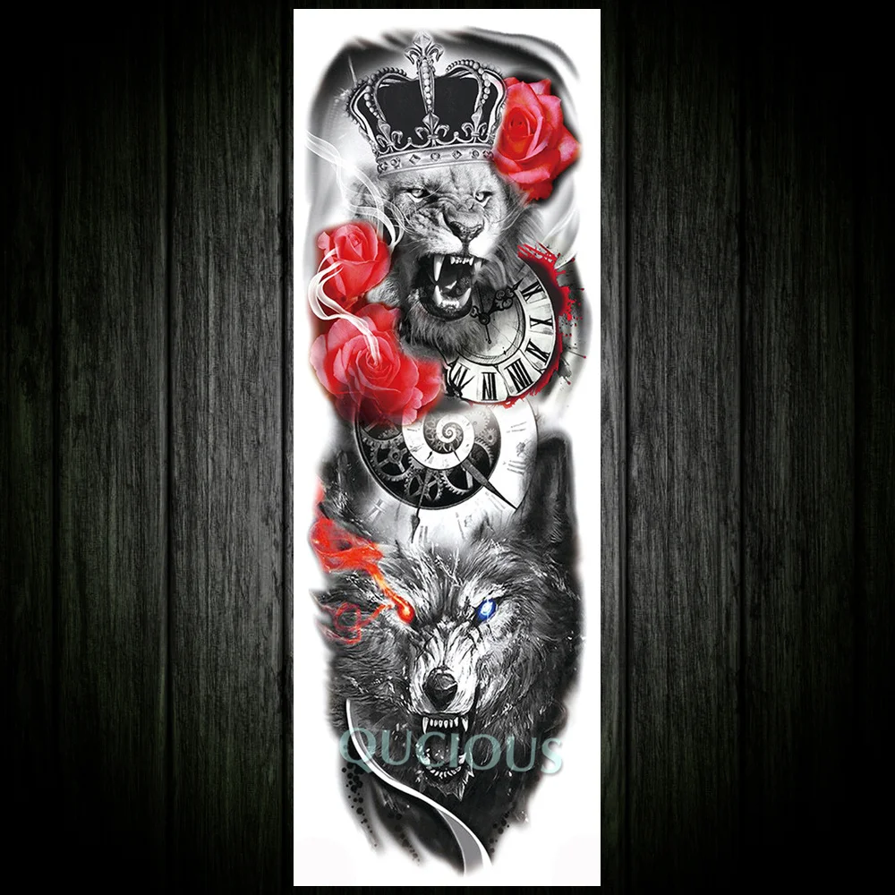 Полные руки и ноги временные татуировки Стикеры для Для женщин мужчин