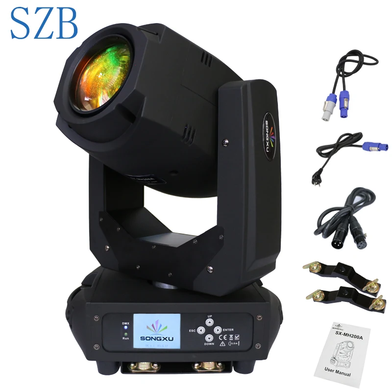 Быстрая 200 Вт Светодиодный светильник Lyre Moving Head освещение вечеринки DJ сценический светильник Ночной клуб/SZB-MH200A