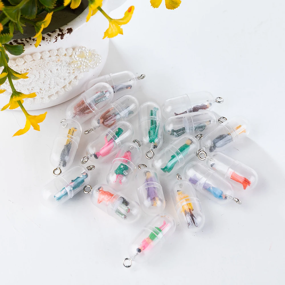 

Sansango 10Pcs Funny Capsule Cartoon Villain Fruit Transparent Resin Charms Cute Necklace Pendants Accessories Jewelry Making