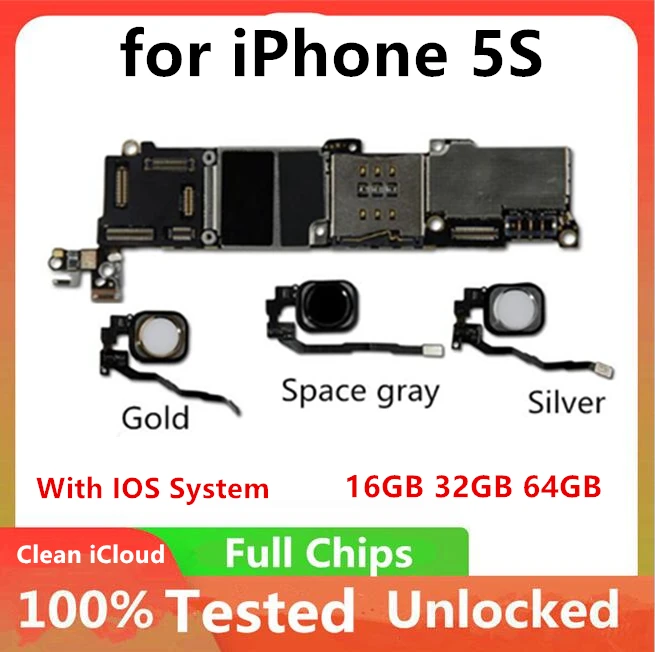 Бесплатная iCloud оригинальная разблокированная плата для iPhone 5S логические платы