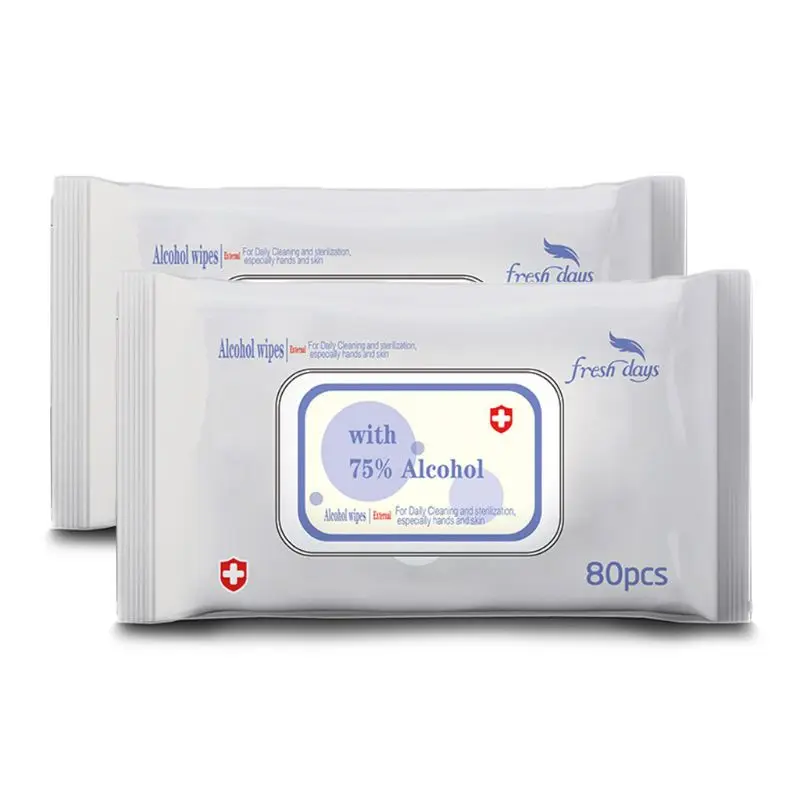 

80 Pieces Alcohol Wipes Sterilize And Clean Hand Wipes For Family Daily