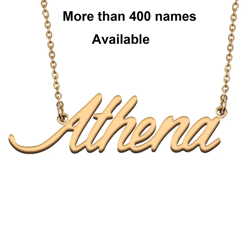 

Cursive Initial Letters Name Necklace for Athena Birthday Party Christmas New Year Graduation Wedding Valentine Day Gift