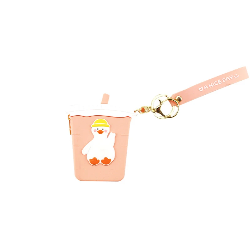 

Silicone Cartoon Cute Animal Coin Purse Zipper Milk Tea Cup Shape Ladies Coin Purse Lipstick Bag Storage Bag Earphone Bags