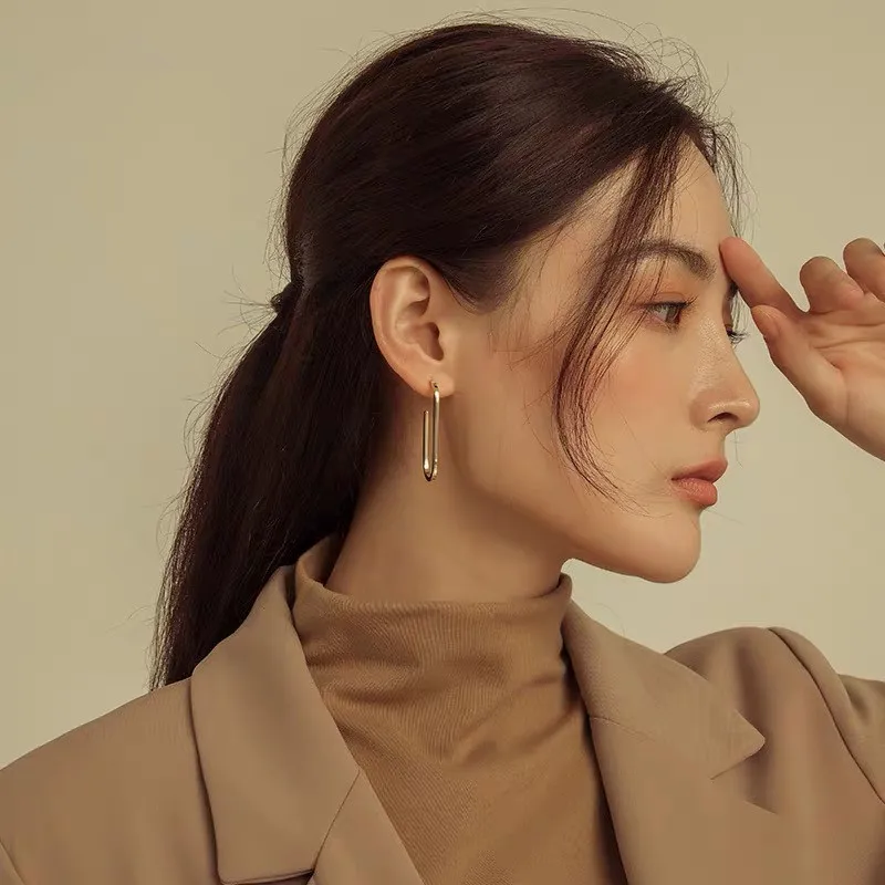 

Винтажные металлические U-образные серьги для женщин, готические ювелирные изделия в стиле панк, женские серьги серьга геометрической форм...