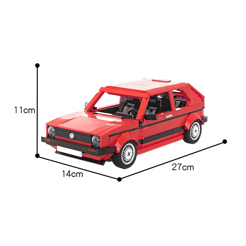 

Red Car High-tech Series Car Model Golfed Mk1 Building Blocks Bricks DIY Toy Compatible with High-tech Car Toys Gifts Children