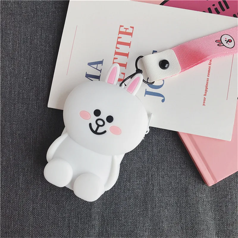 Q UNCEL модные милые детские куртки с кроликом из мультфильма, дизайнерский кошелек для монеток молния силиконовый кошелек маленький ключ-карта, бумажник, сумочка, сумки для девочек, подарок для детей