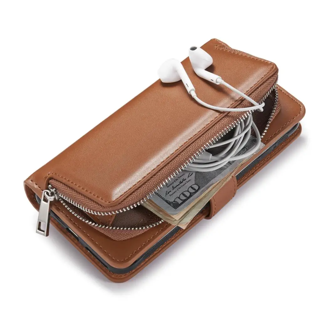 Многофункциональный кошелек на молнии кожаный чехол для iPhone 11 Pro Max X Xs XR 8 7 6