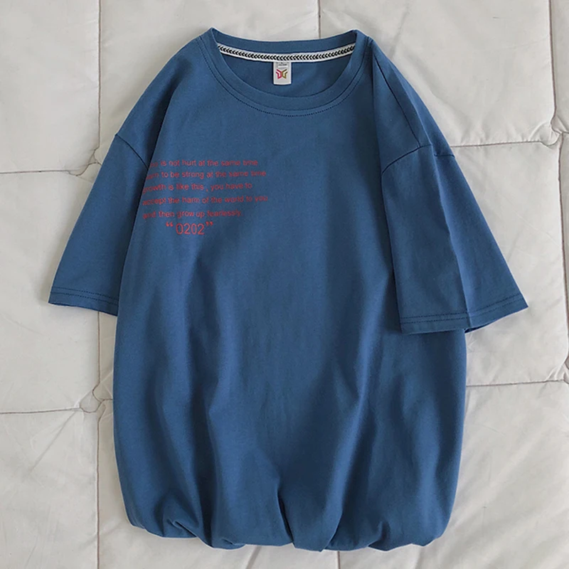 

Vintage Cotton Funny Cartoon Print One Piece t-shirt Anime Brief Kpop Korean Version Japan Style Clothes Casual All-Match Top