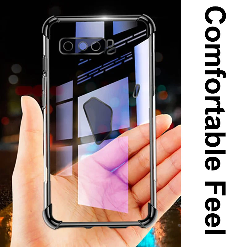 airbag case for asus rog phone 3 strix zs661ks soft tpu clear cover gaming phone case for asus rog phone 3 5g screen glass film free global shipping