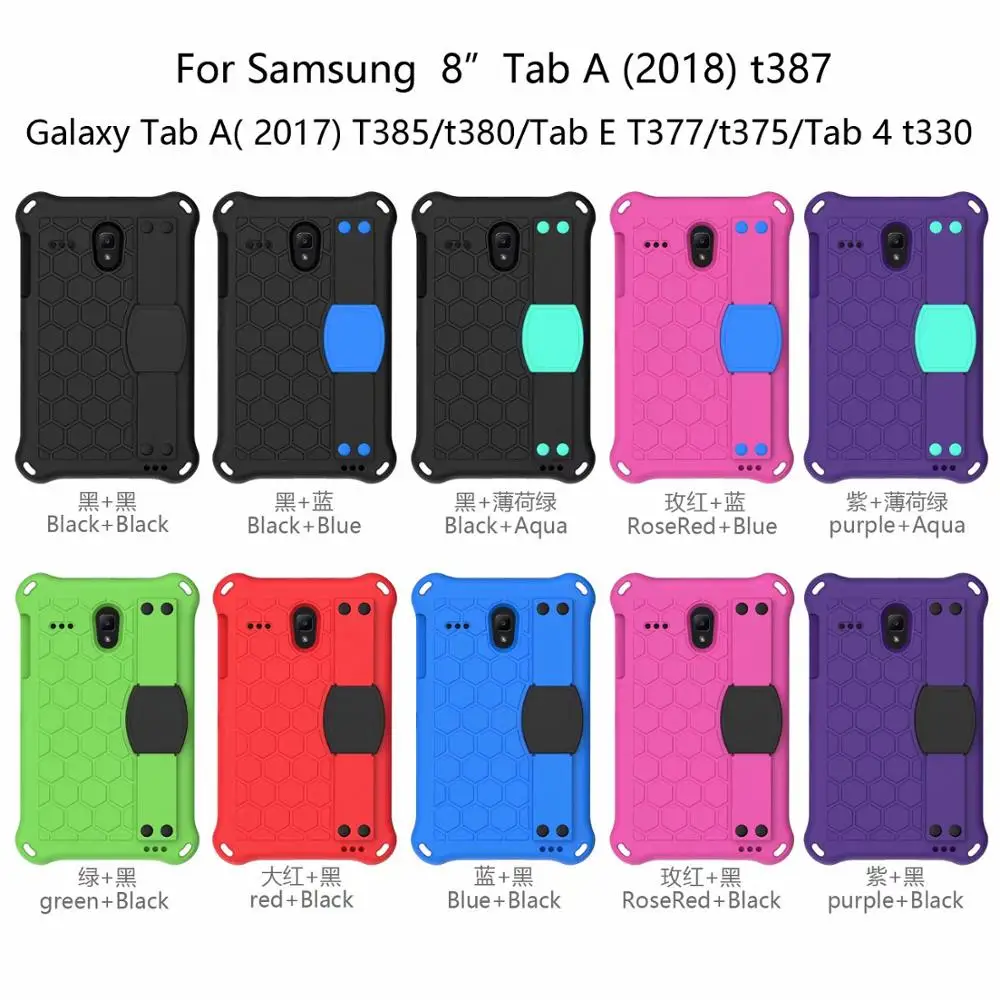 

Противоударный детский чехол для Samsung 8 дюймов Galaxy Tab T380 T385 Tab A T387 Tab E T377 T375 Tab 4 T330 tablet EVA с ремешком