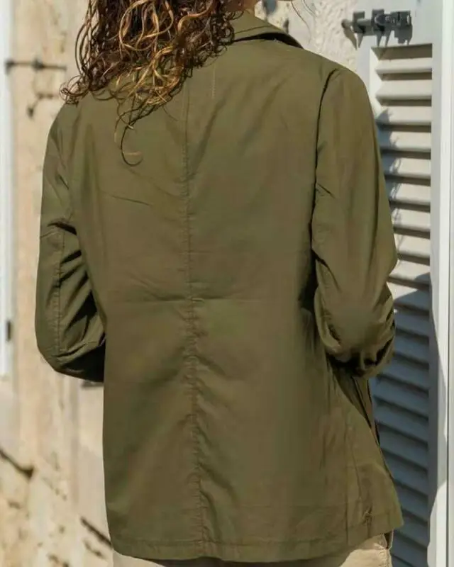 

3 Colors Plus Size Women Slim Casual Jacket Solid Outwear Career Long Coat