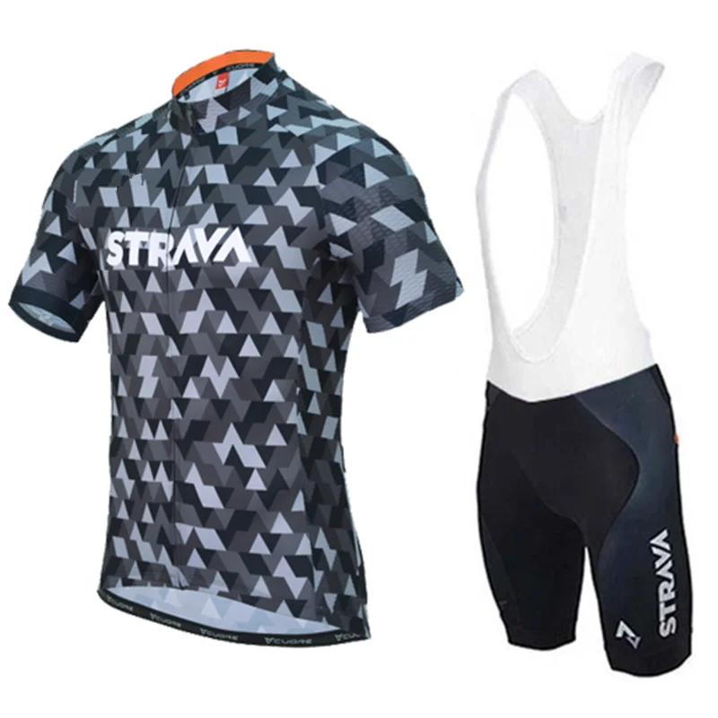 2 Одежда STRAVA для велоспорта, комплекты для велоспорта, одежда для велоспорта/дышащая мужская одежда для велоспорта, весна-лето, комплекты из майки с коротким рукавом для велоспорта - Цвет: 2