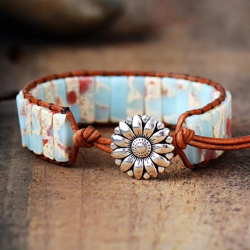 Adjustable Bohemia Ethnic Bracelet For Women Natural Stone Leather Wrap Beads Men Jewelry Dropshipping | Украшения и аксессуары