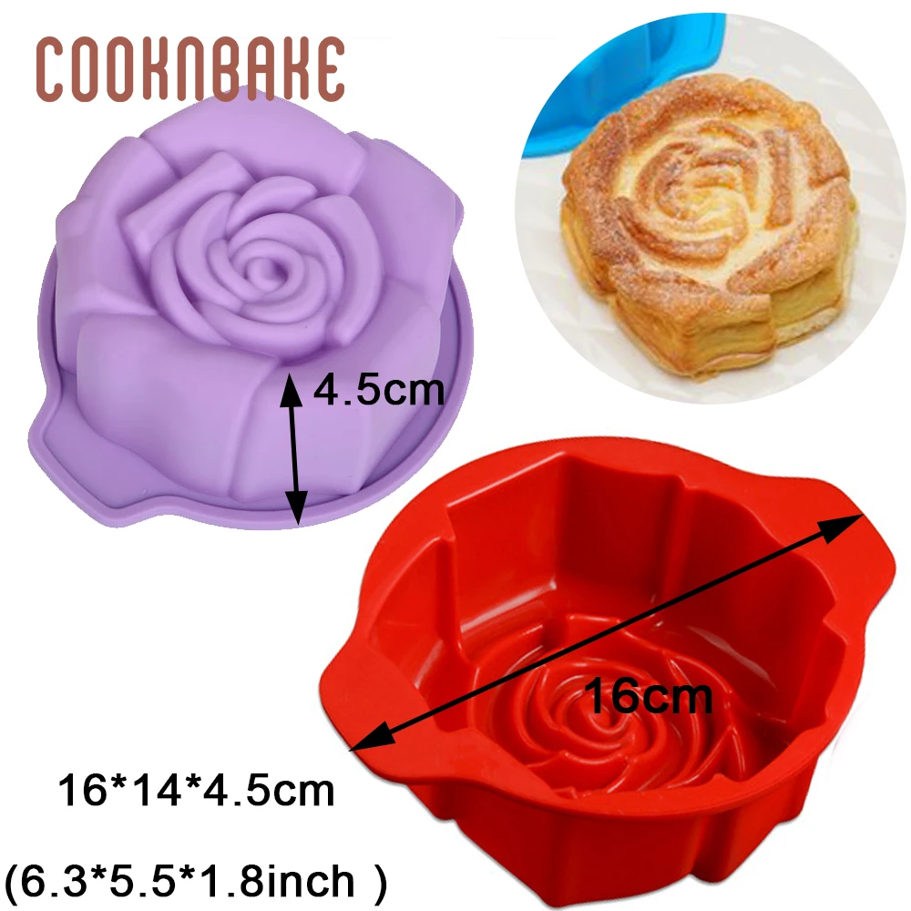 COOKNBAKE силиконовая форма «Роза» для торта выпечка цветок хлеб торт декоративная форма 3D пудинг желе десерт плесень DIY Вечерние