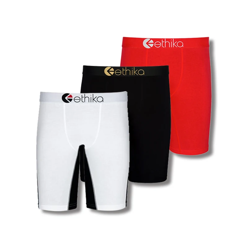

Canton Hint High quality Ethika custom underwear new solid color 100% cotton plus size shorts packaging Ethika boxers briefs