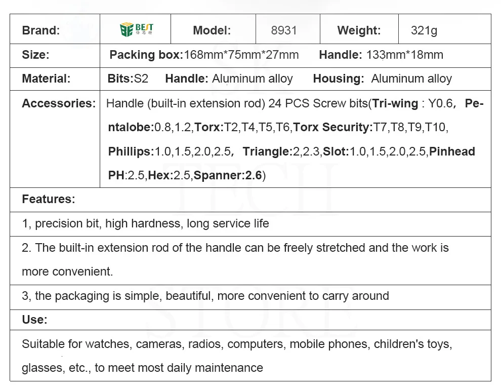 BST-8931 25 In 1 Gift Mini Screwdriver Set With Premium Quality Aluminum Case High Quality Precision Screwdriver Set