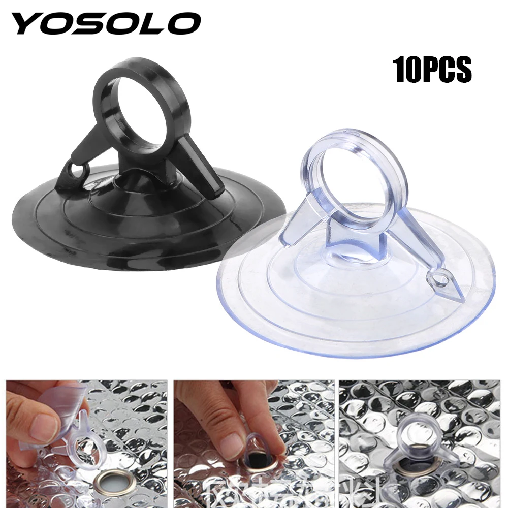 

YOSOLO 10 PCS 45mm Diameter PVC Material Car Sunshade Suction Cup Strong Pull Ring Dovetail Suction Cup