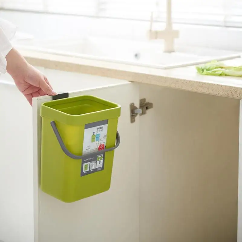 3/5L Настенный Складной мусорное ведро висит Кухня умная мусорная корзина
