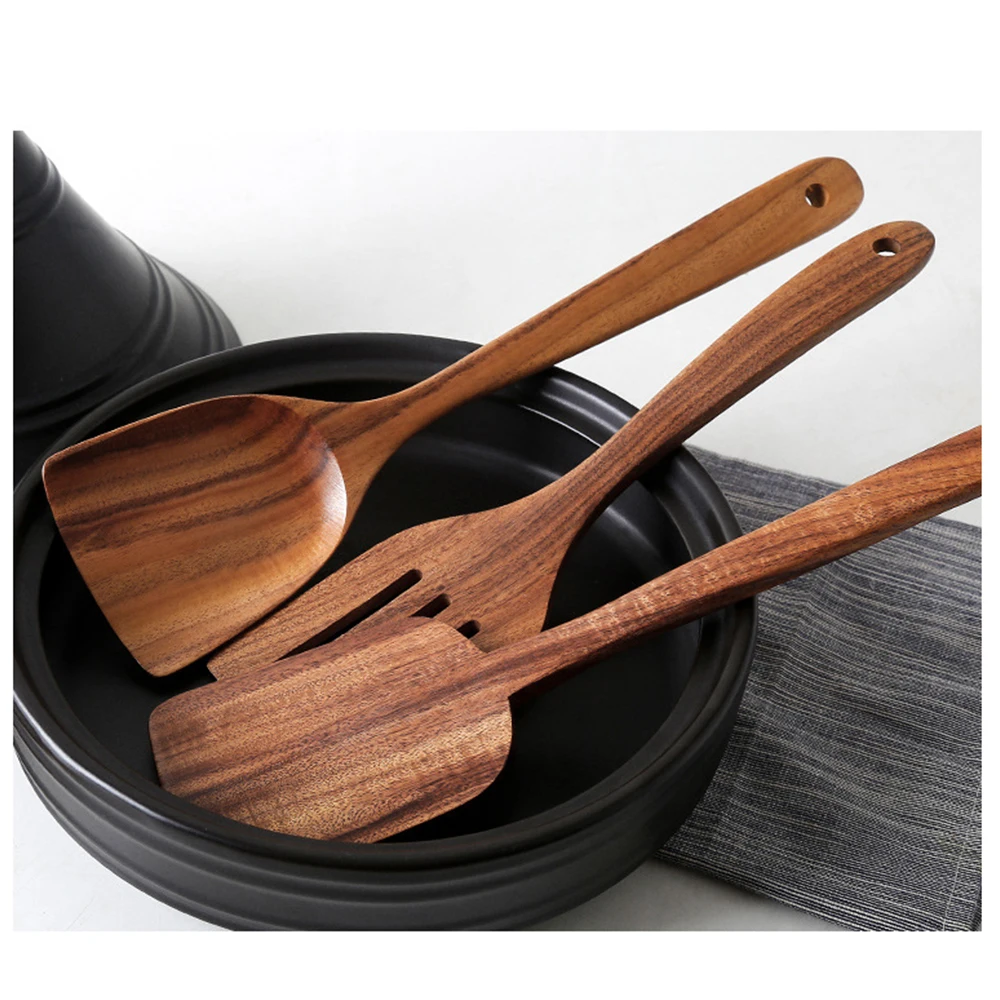 Тиковая деревянная посуда из натурального дерева ложка Тернер дуршлаг для риса