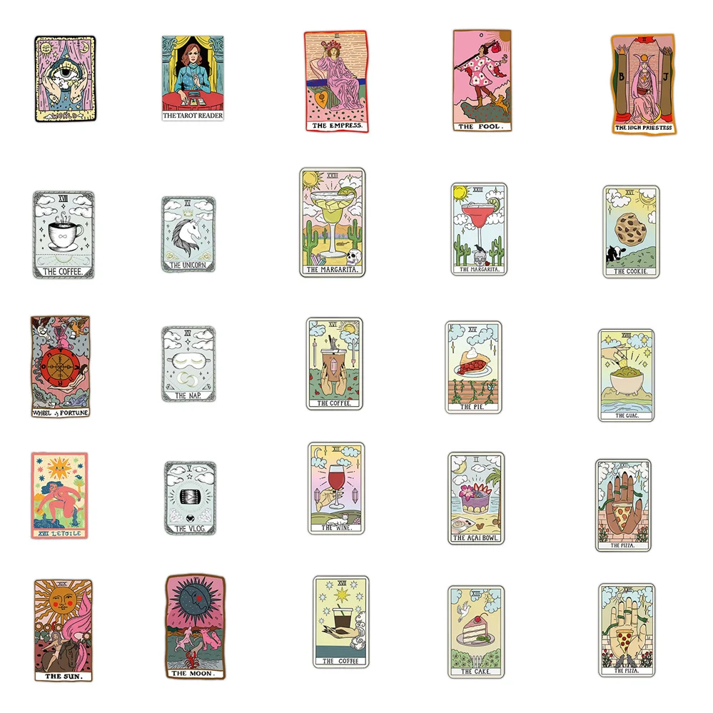 

10/30/50PCS Tarot Graffiti Sticker Scooter Notebook Suitcase Waterproof Guitar Decoration Toy Wholesale