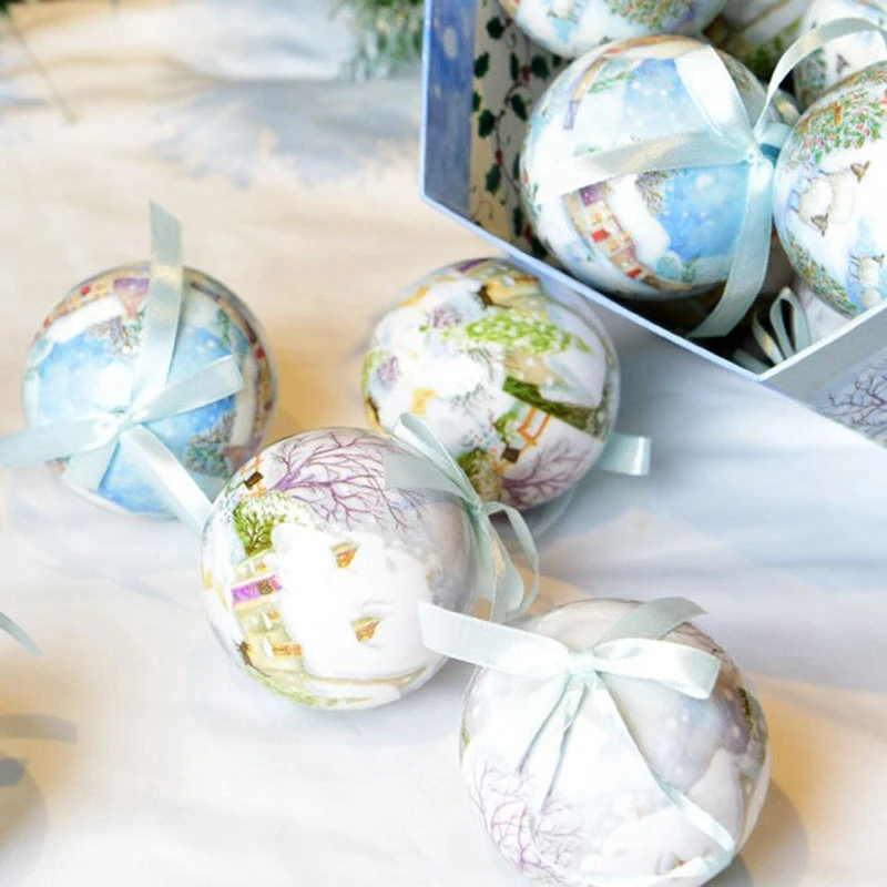 

Christmas Xmas Tree Hanging Ball Ornaments Decorations Gift New Year Navidad Ball Bauble for Diy Xmas Party with Belts