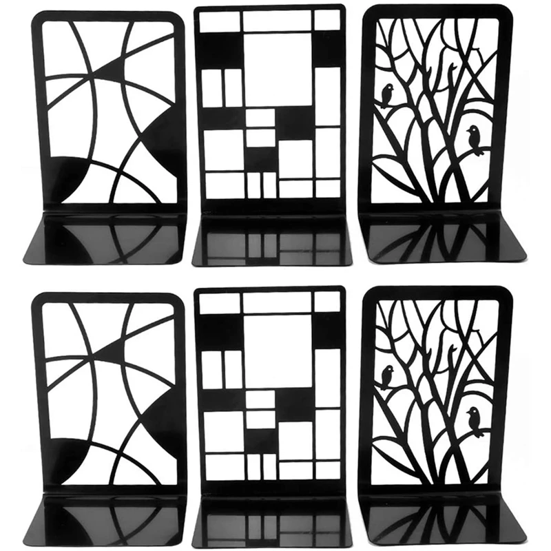 

Концы книг, книжные концы, концы книг для полок, 3 пары книжных концов для тяжелых книг, декоративный держатель для разделения книг