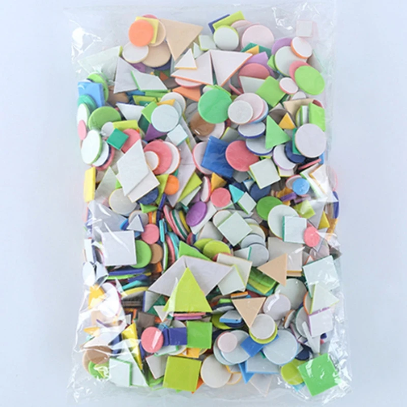 

500Pc Foam Stickers Geometry Puzzle Self-Adhesive Stickers Children Kids Education DIY Toys for Crafts Arts Making Gift