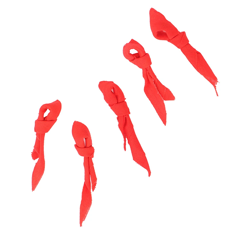 

5pcs/set 1:12 Dollhouse Miniature School Supplies Mini Red Scarf Model Toys