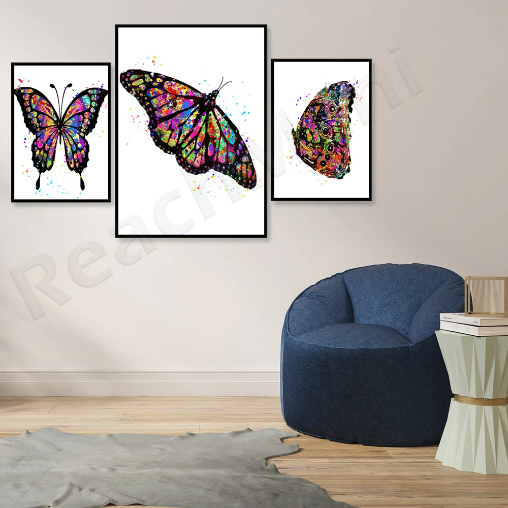 

Watercolor butterfly poster, butterfly gift, aesthetic art natural butterfly wall art decoration canvas print poster