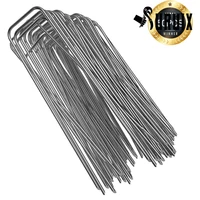 50pack 6 inch landscape anchoring spikes galvanized garden staples heavy duty sod pins fence stakes garden stakes