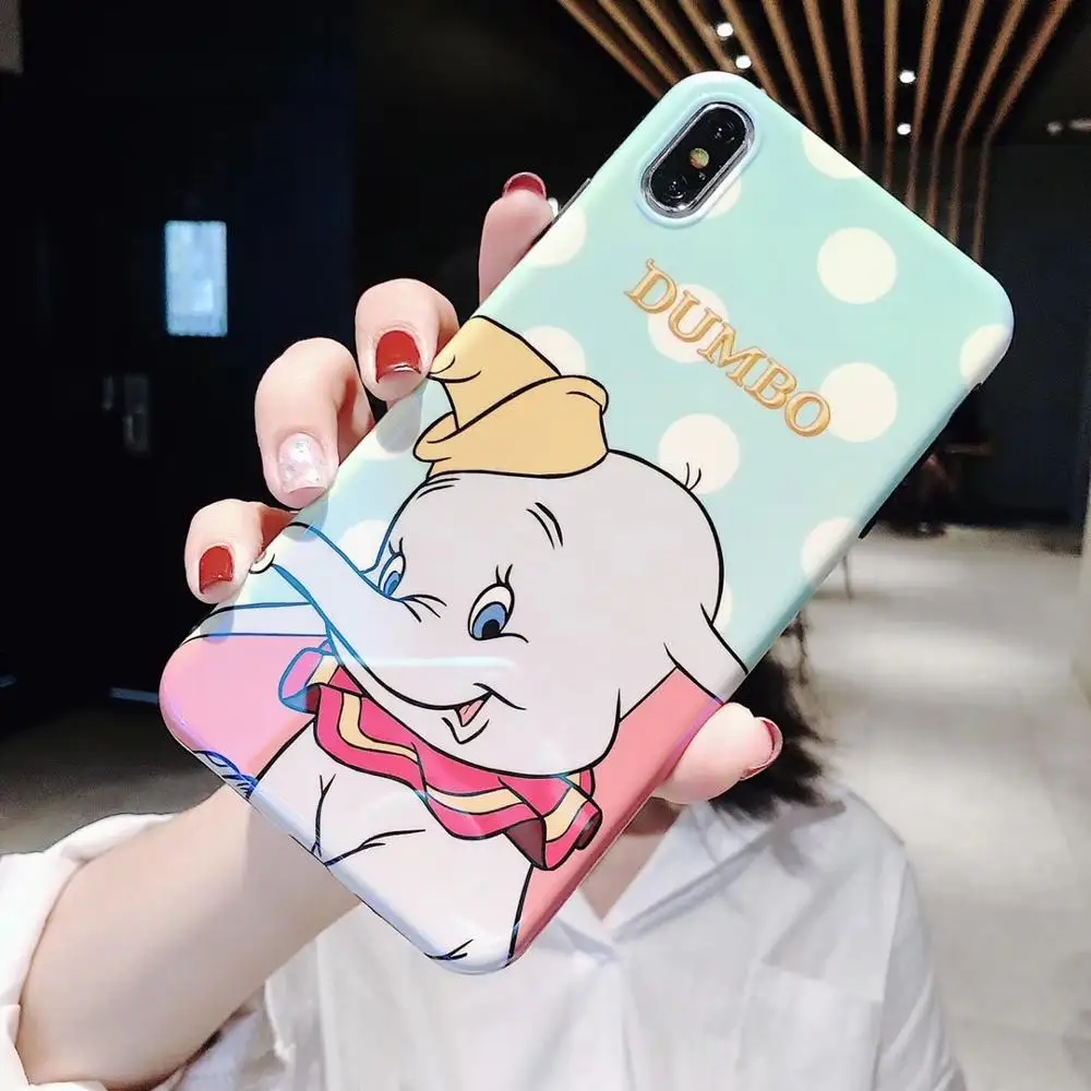 Мультфильм слон Дамбо цирк чехол для телефона для iPhone X Xs Mas Xr 10 76s 8Plus11pro синий светильник Mirro IMD мягкий ТПУ задняя крышка Fundas - Цвет: 7